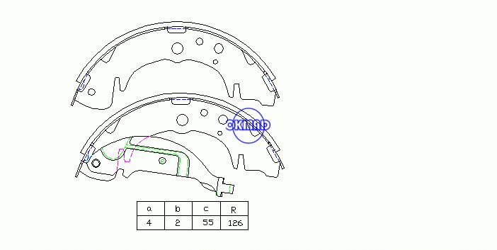 HYUNDAI SANTA FE I (SM) Zapatas de freno de tambor FMSI: 1526-S765 OEM: 58305-26A00 FSB608 MK11179 GS8441, OK-BS469